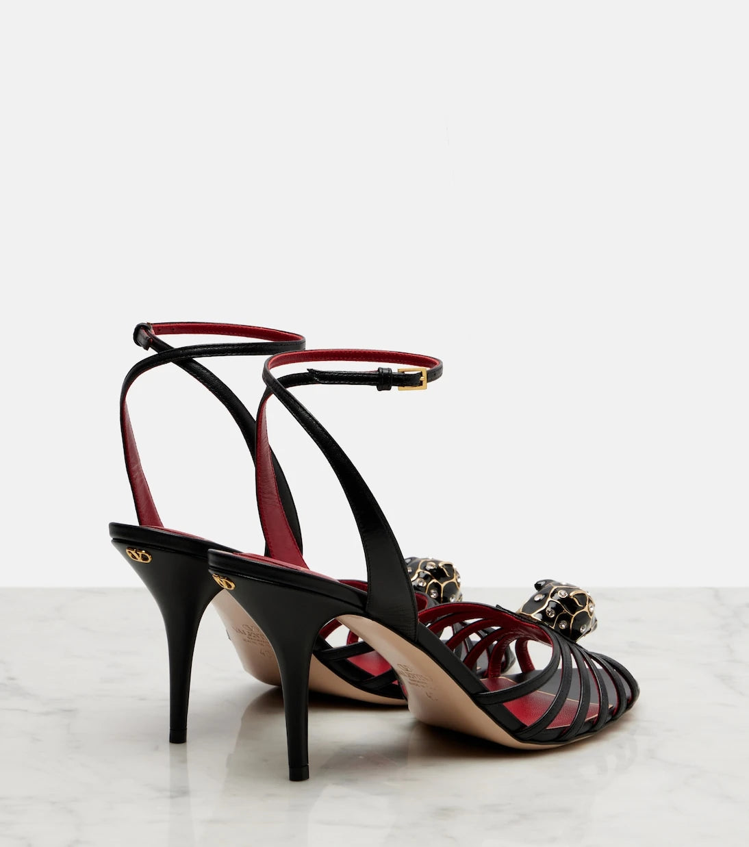 Valentino Garavani - Pas De Chat 85 embellished leather sandals