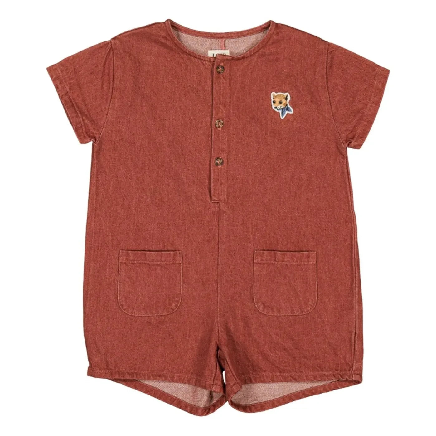Loir - Arsene Denim Playsuit  | Terracotta