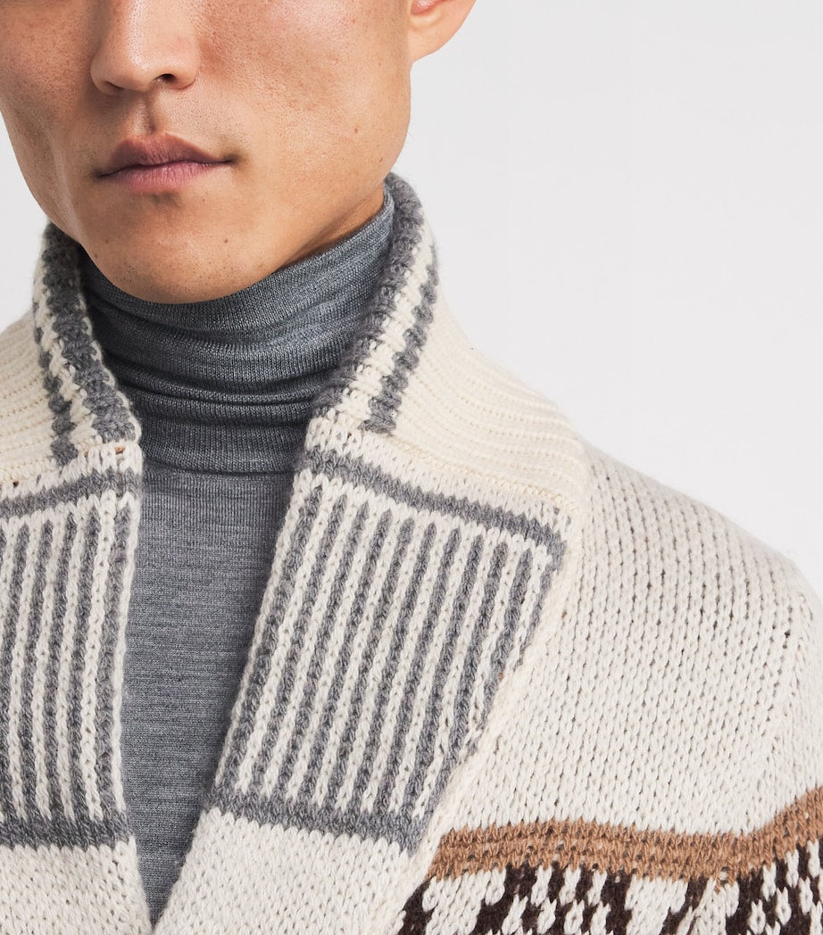 Isaia Beige Cashmere Cardigan