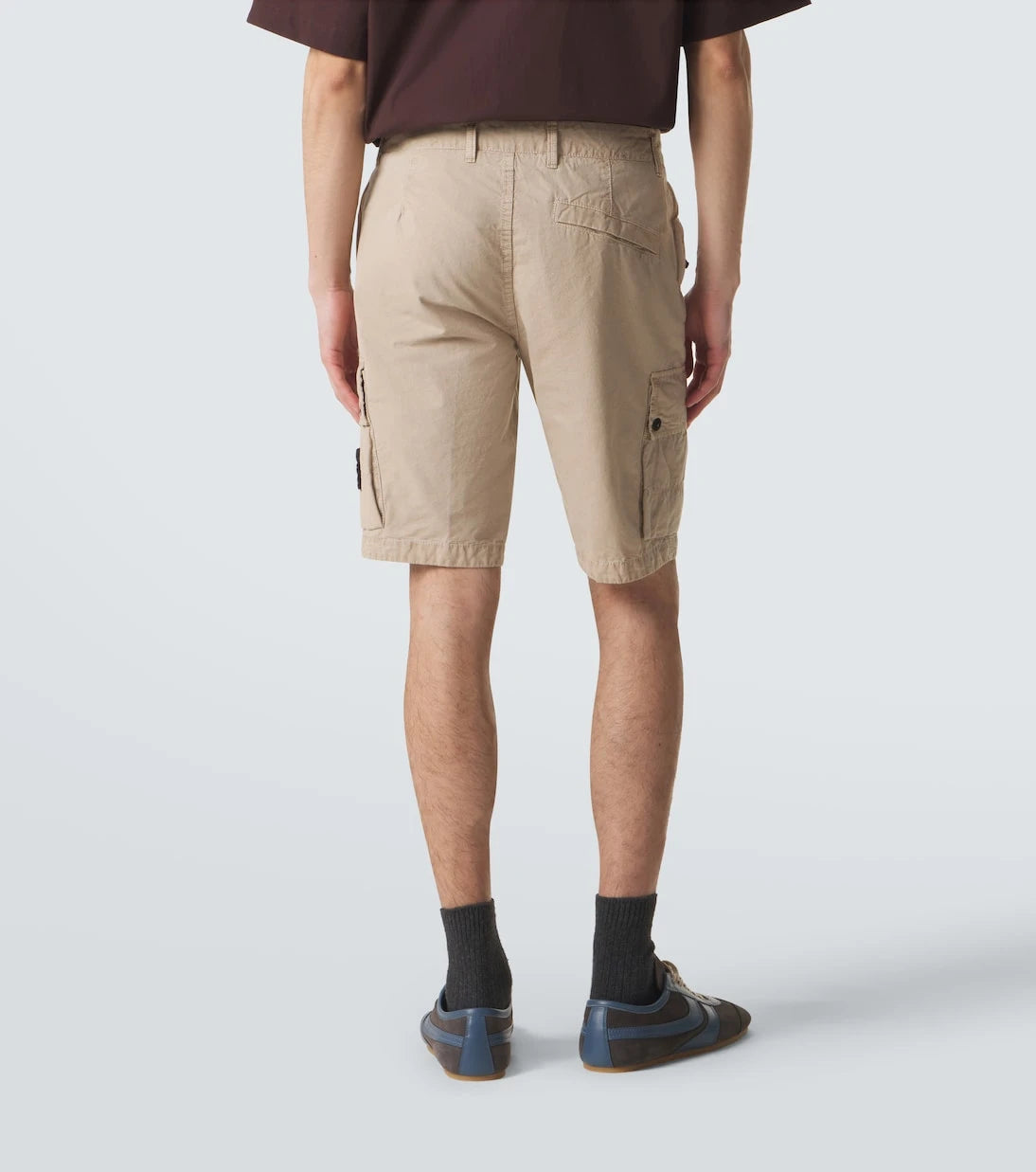 Stone Island - Compass cotton canvas shorts