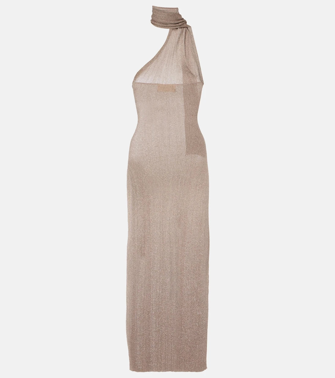 Aya Muse - Scarf-detail lamé maxi dress