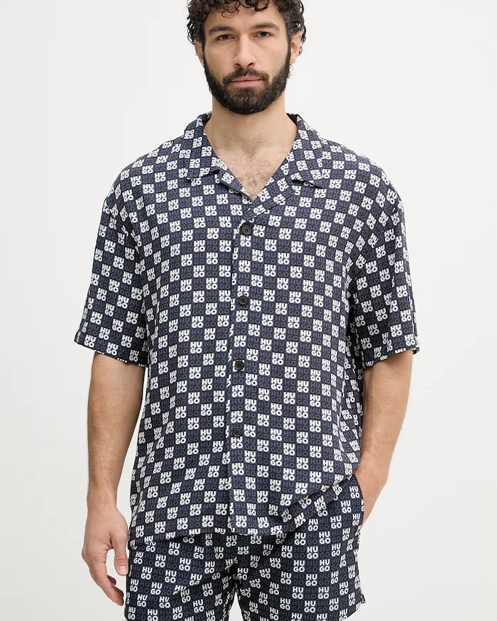 HUGO erkek plaj gömleği BEACH SHIRT RELAXED