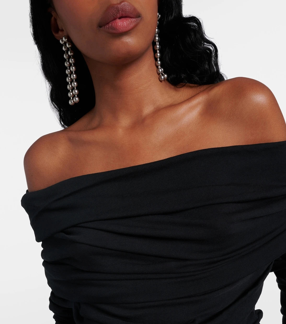 Entire Studios - Bound draped off-shoulder jersey top