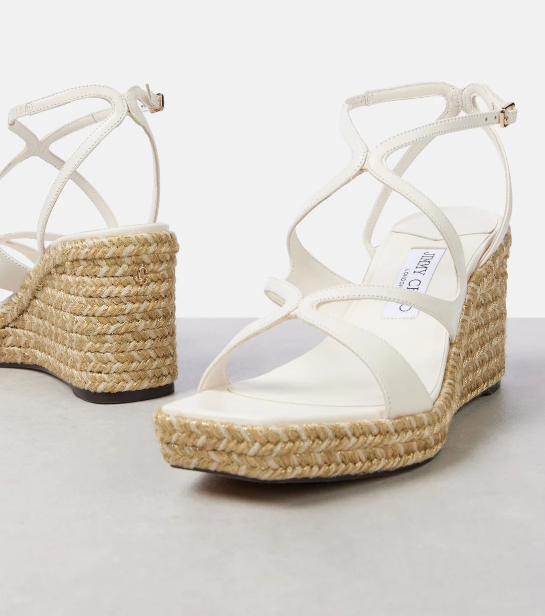 Jimmy Choo - حذاء إسبادريل أيمي 85 الوتدي من الجلد