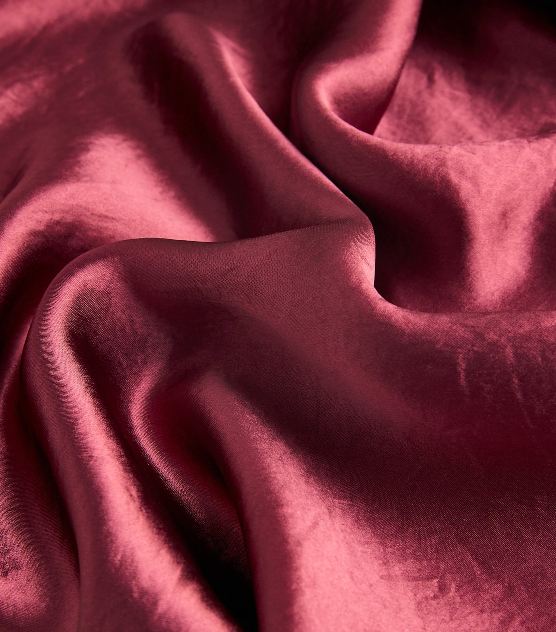 Vince Red Satin Crinkled Midi Skirt