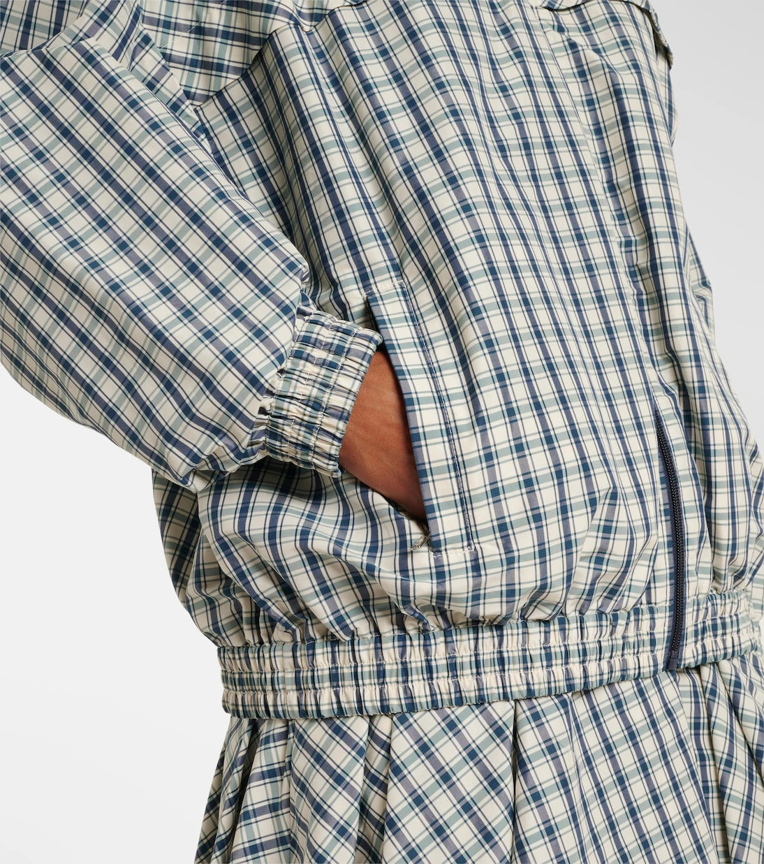 Prada - Checked cotton-blend chambray jacket
