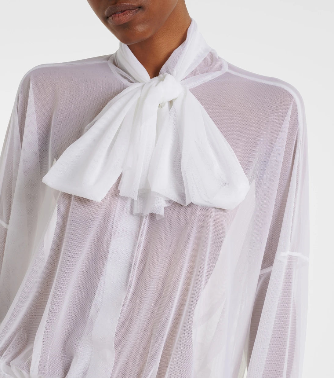 Norma Kamali - Oversized bow-detail bodysuit