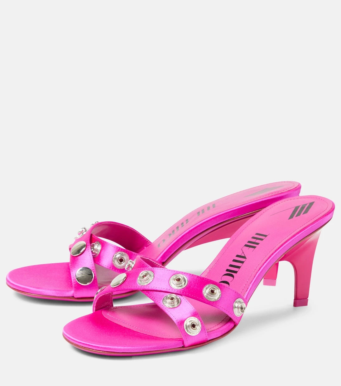 The Attico - Cosmo 60 studded satin sandals