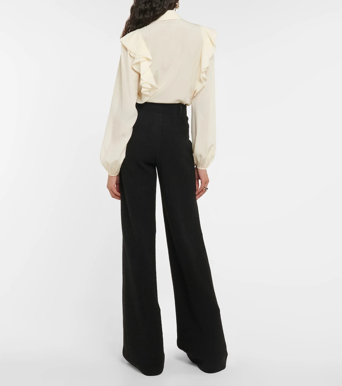 Chloé - High-rise flared virgin wool pants