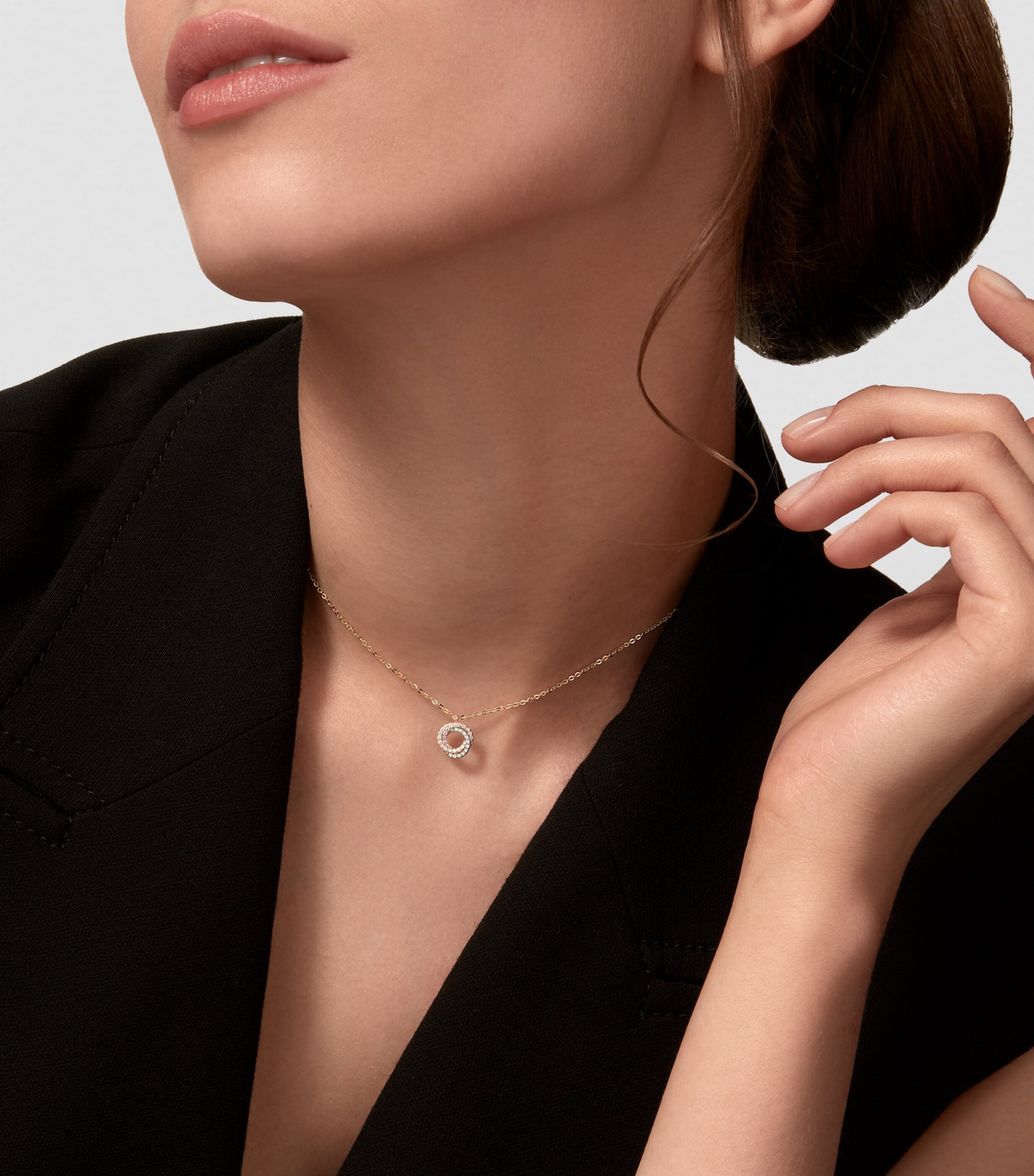 Cartier Mixed Gold and Diamond Trinity Necklace