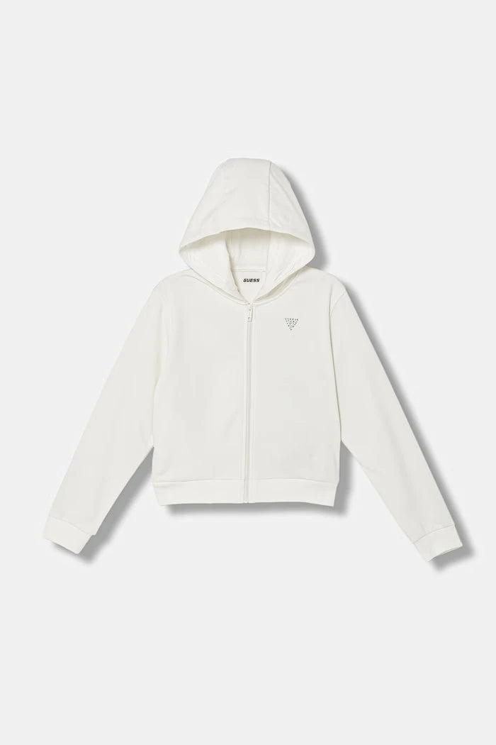 Guess çocuk pamuklu fermuarlı sweatshirt