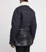 Jacquemus Navy Shearling-Trim Denim Bomber Jacket