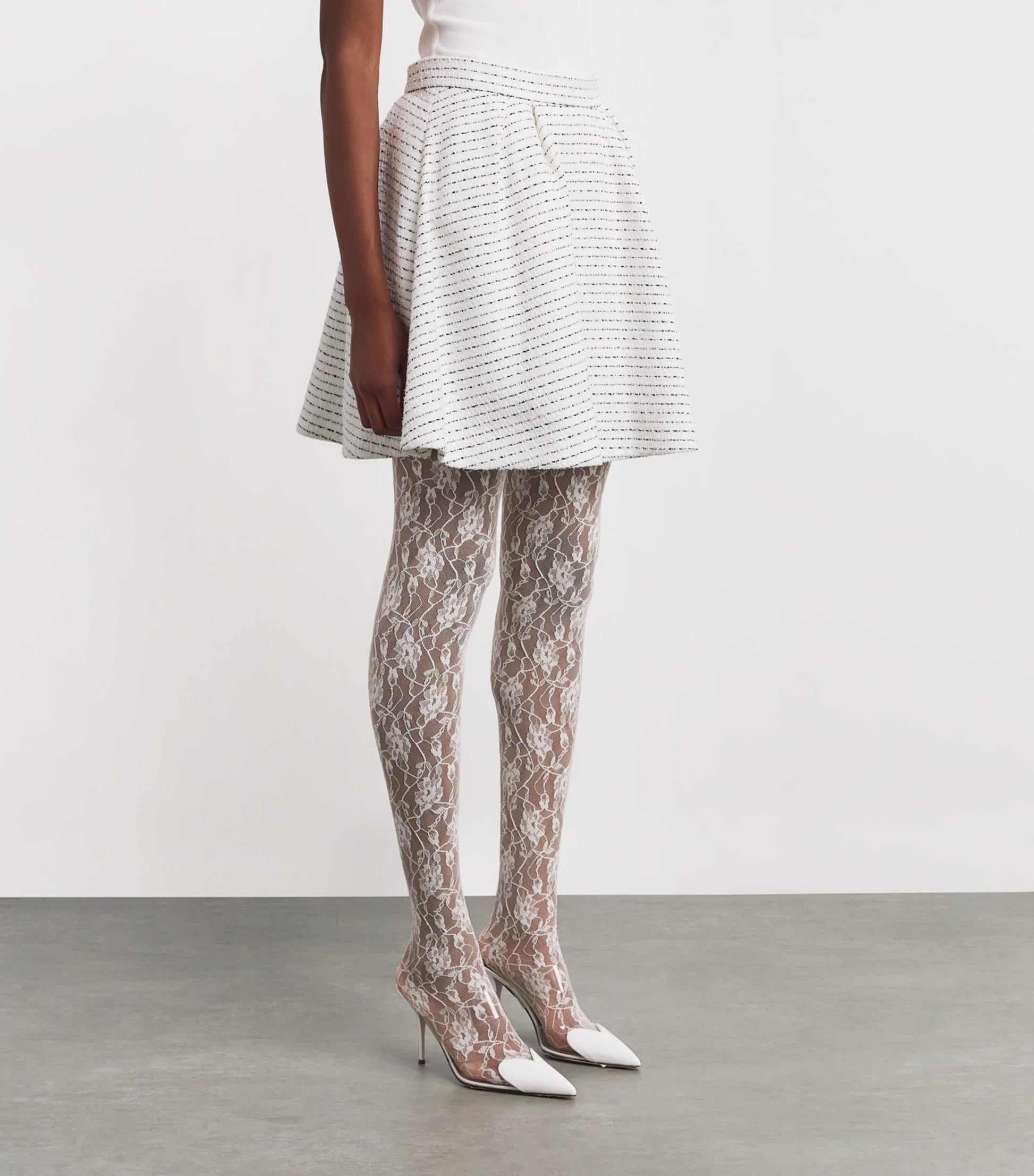 Tweed Embellished Mini Skirt