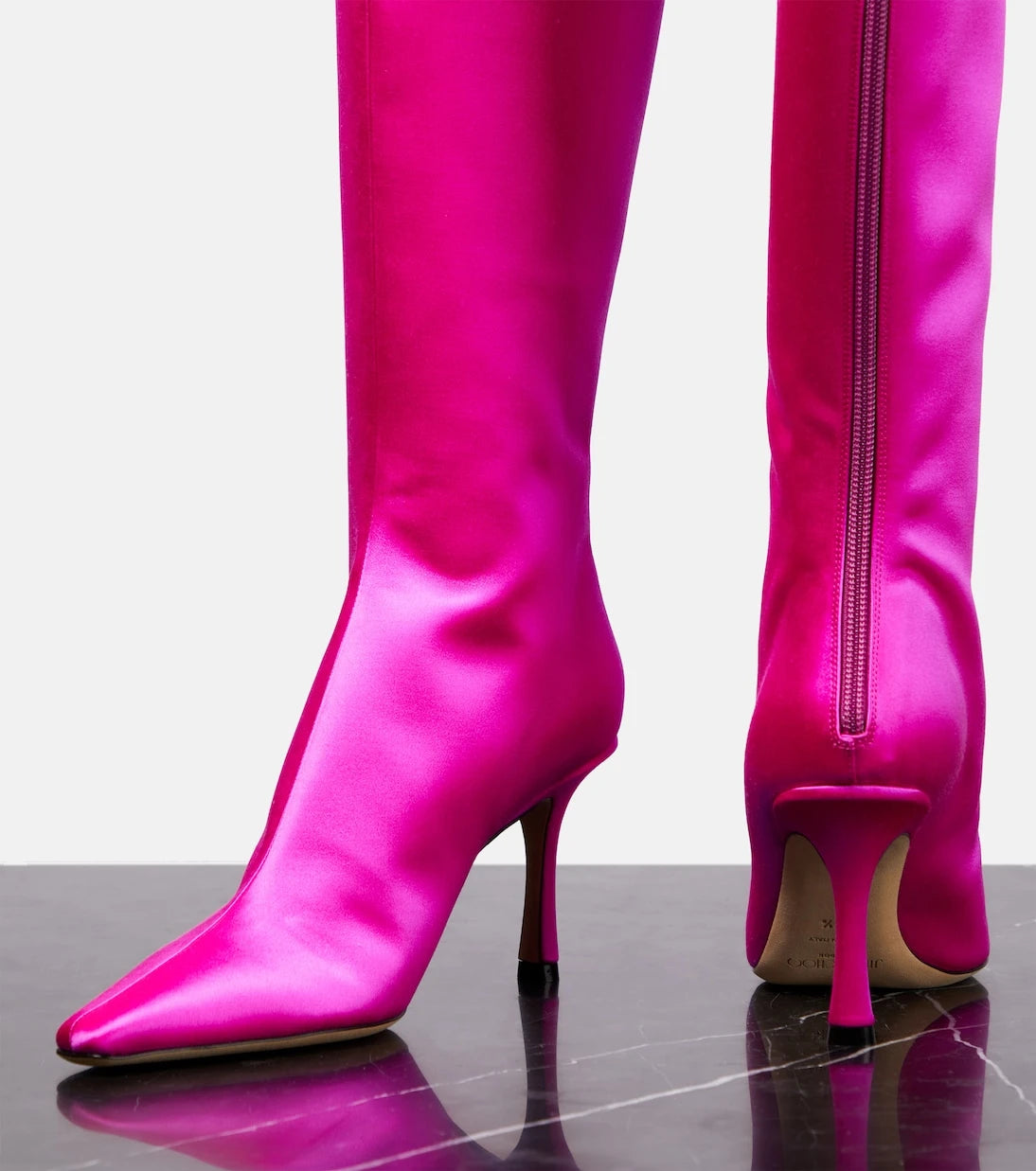 Jimmy Choo - Agathe 85 satin knee-high boots