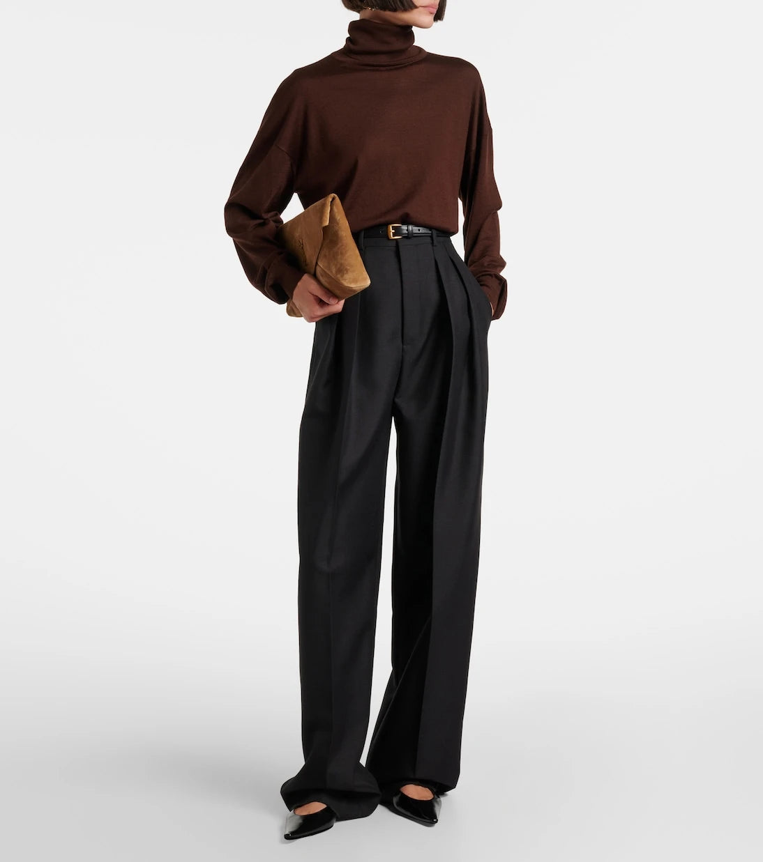 Saint Laurent - Leather slingback flats