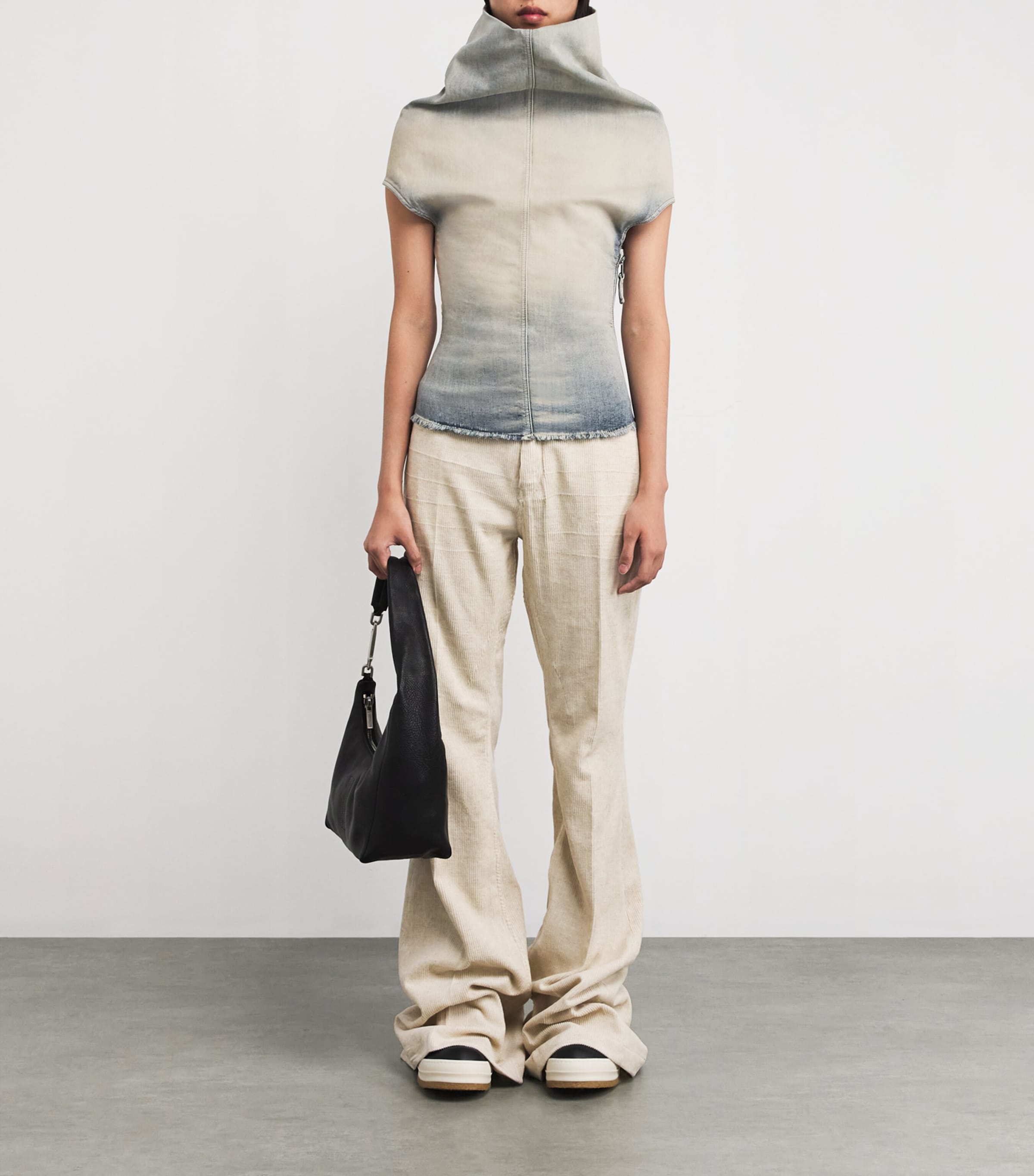 Rick Owens Blue Denim Shroud Top