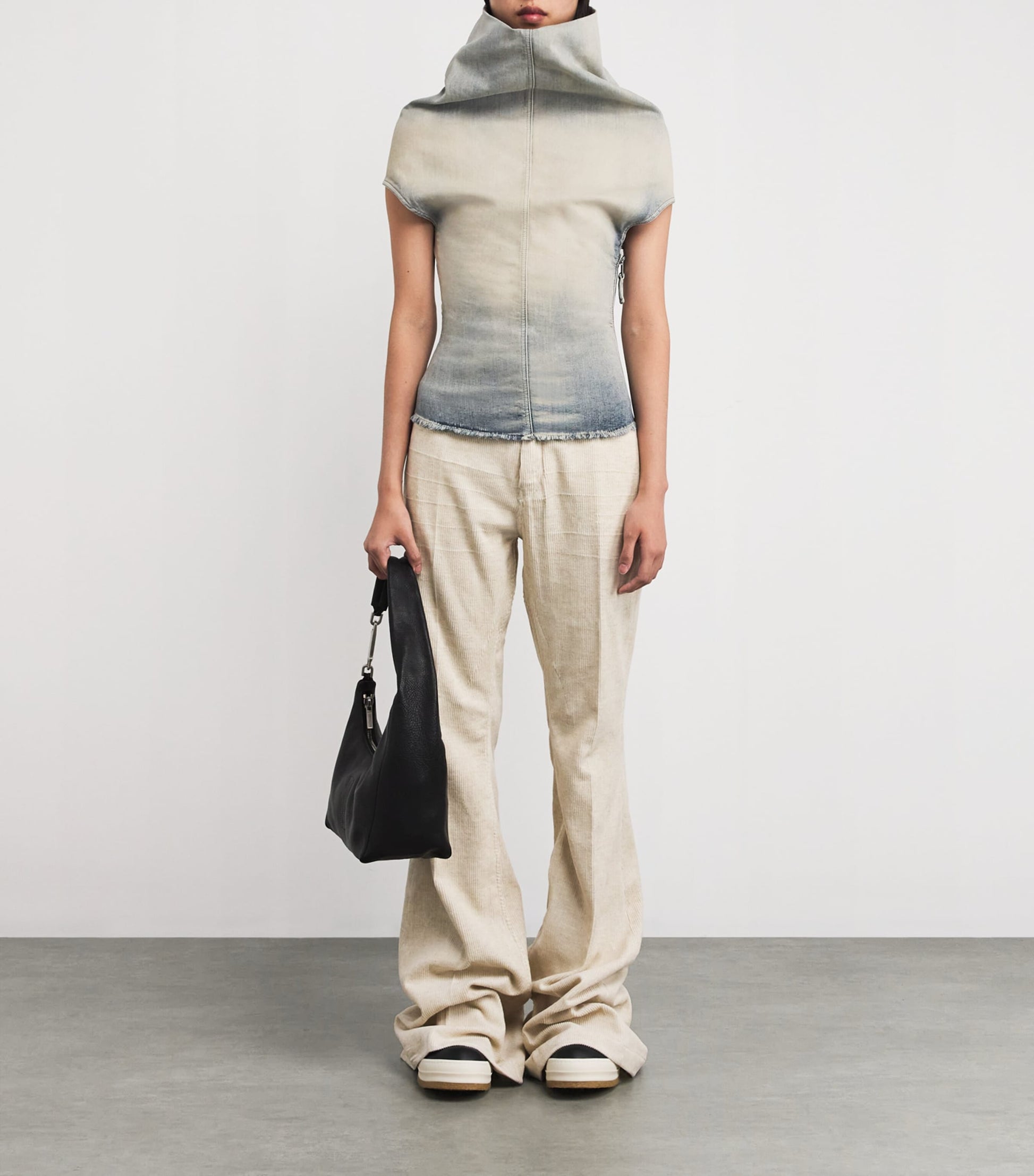 Rick Owens Blue Denim Shroud Top