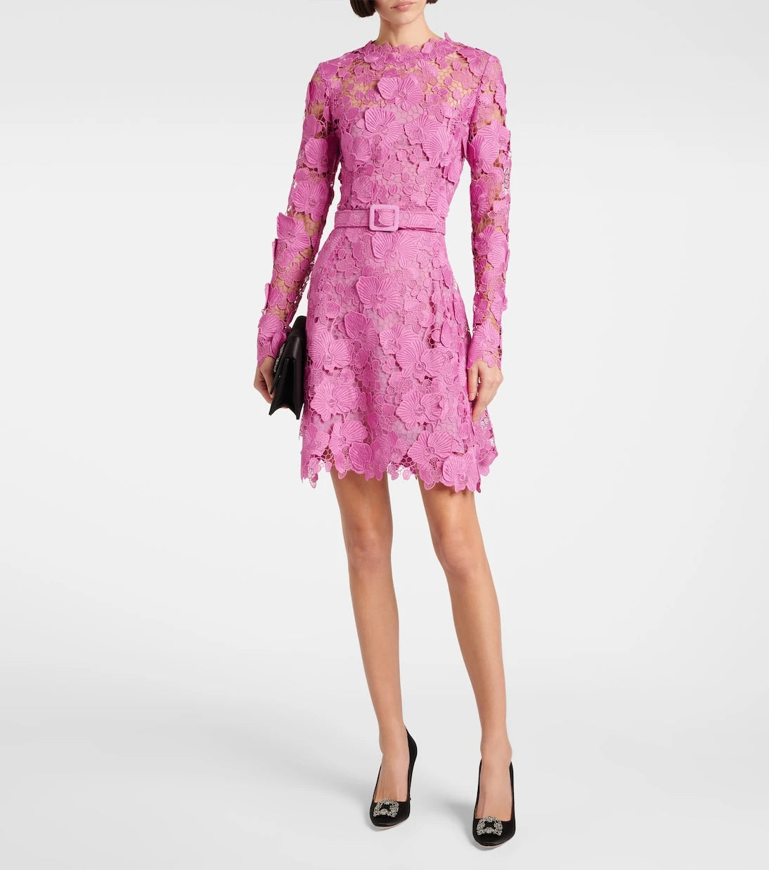 Oscar de la Renta - Floral lace minidress