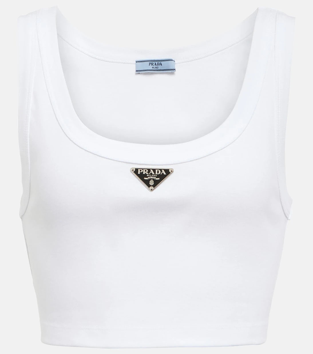 Prada - Logo cotton jersey crop top