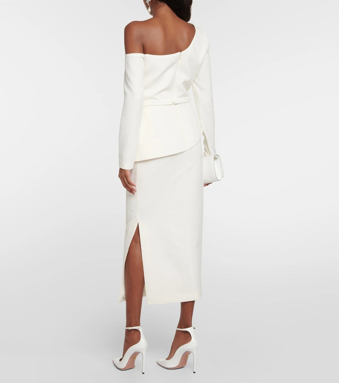 Safiyaa - Bridal asymmetric midi dress