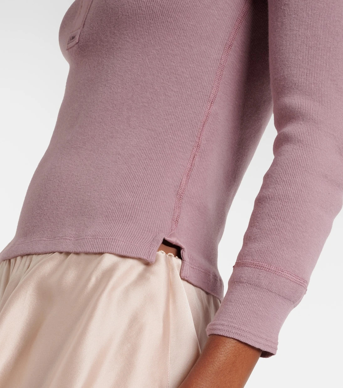 Chloé - Ribbed-knit cotton Henley shirt