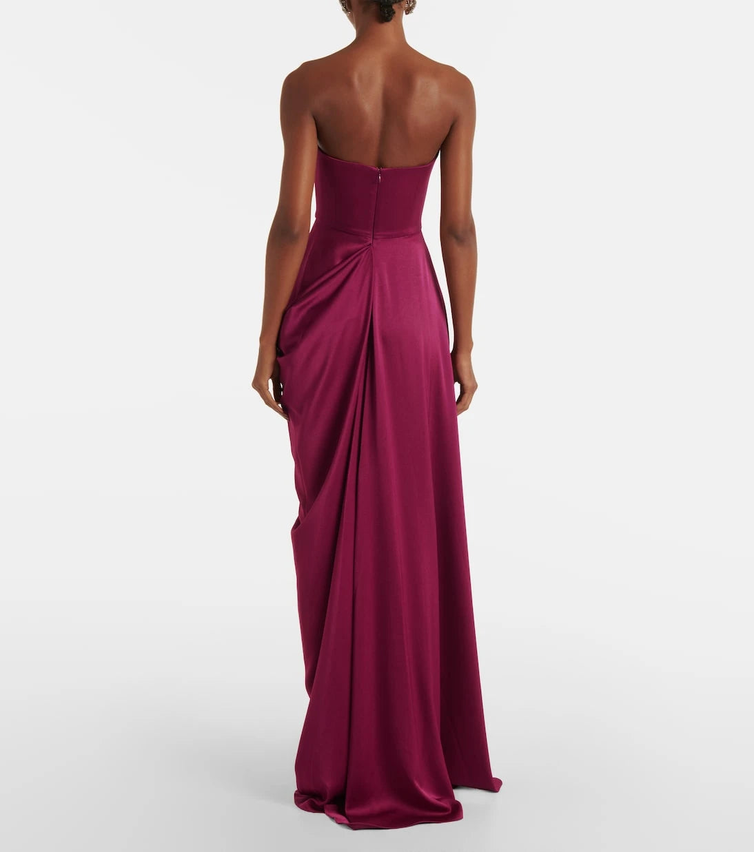 Alex Perry - Draped satin crêpe bustier gown