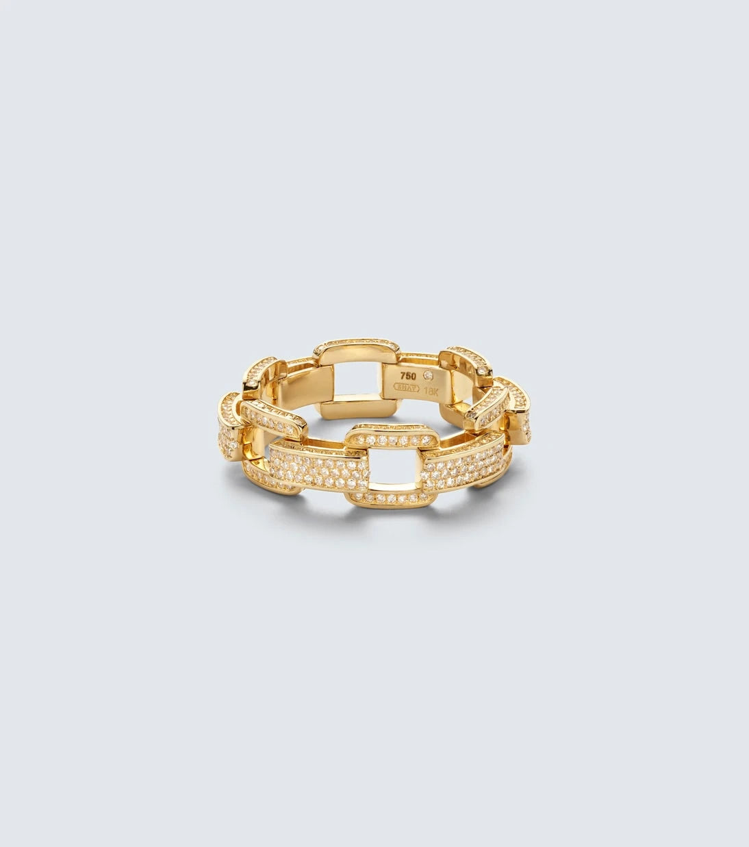 Shay Jewelry - Deco Link 18kt gold ring with diamonds