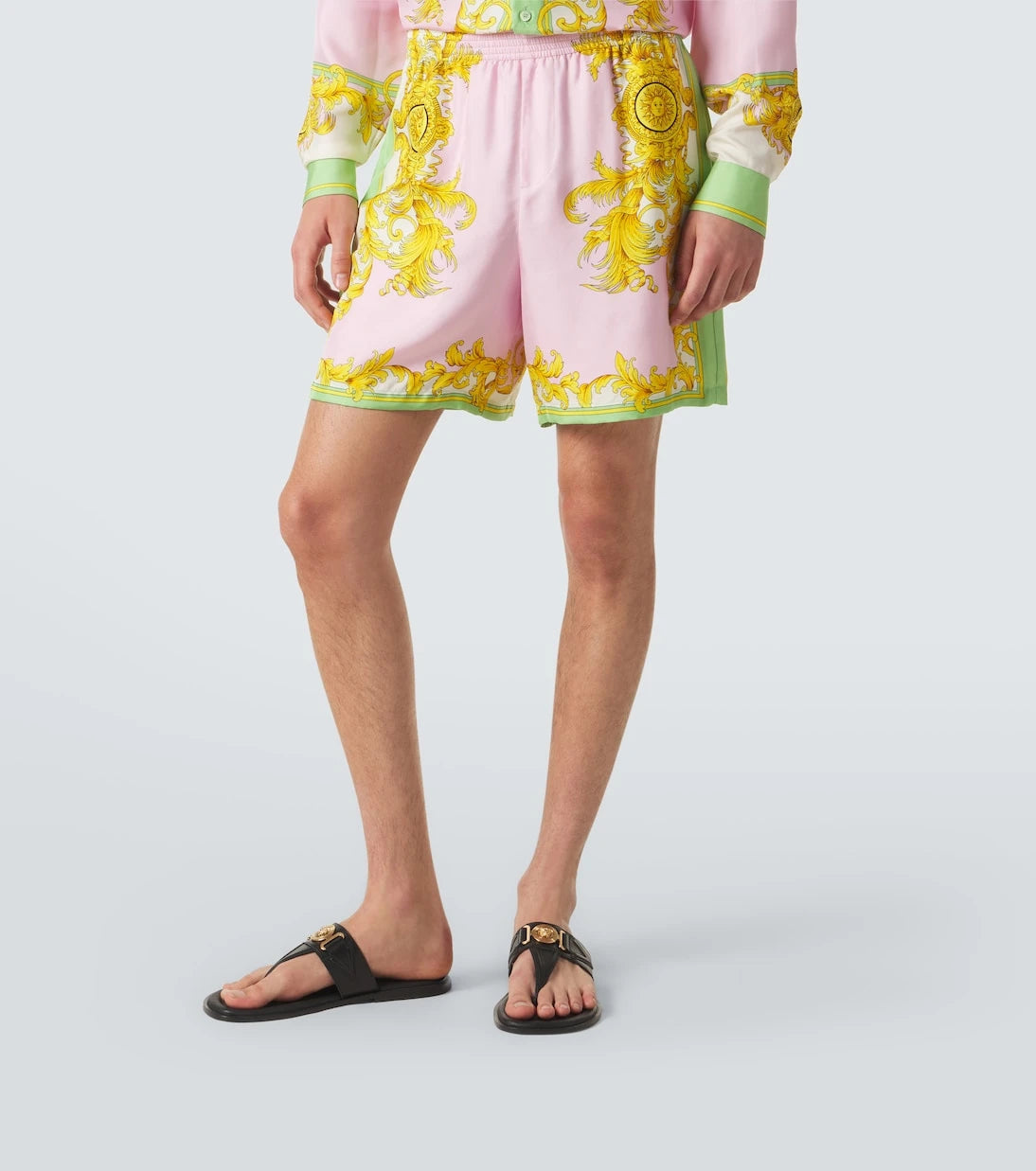 Versace - Printed silk shorts