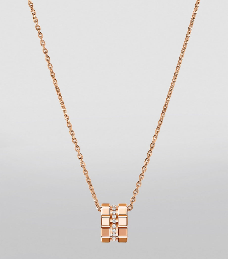 Rose Gold and Diamond Ice Cube Necklace