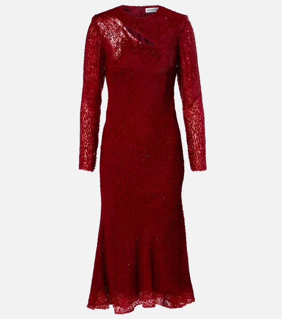 Self-Portrait - Fil coupé cutout maxi dress