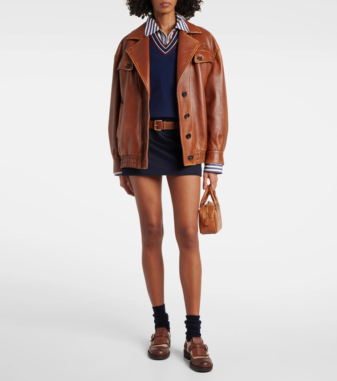 Miu Miu - Wool and cashmere velour miniskirt