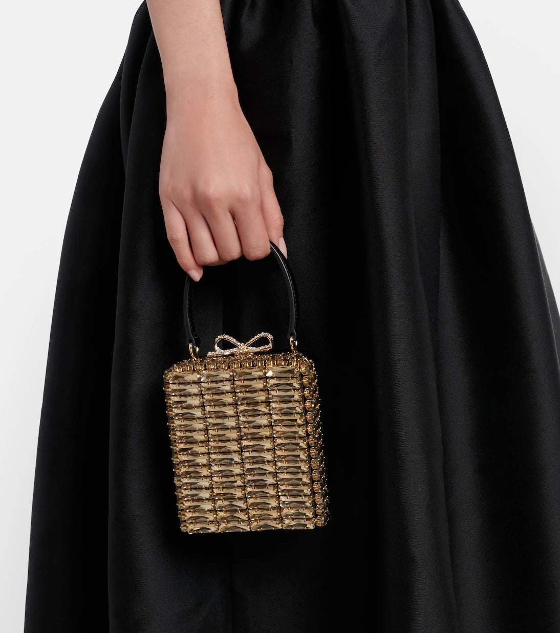 Self-Portrait - Micro crystal-embellished box bag