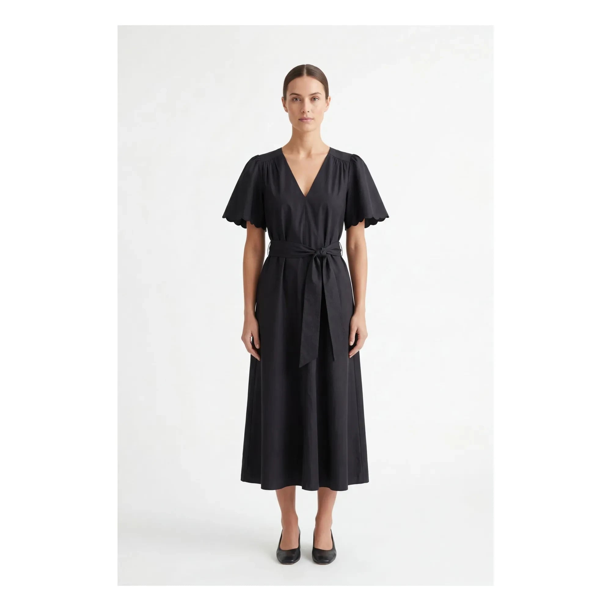 BELLEPIECE - Samos Cotton Poplin Dress | Black
