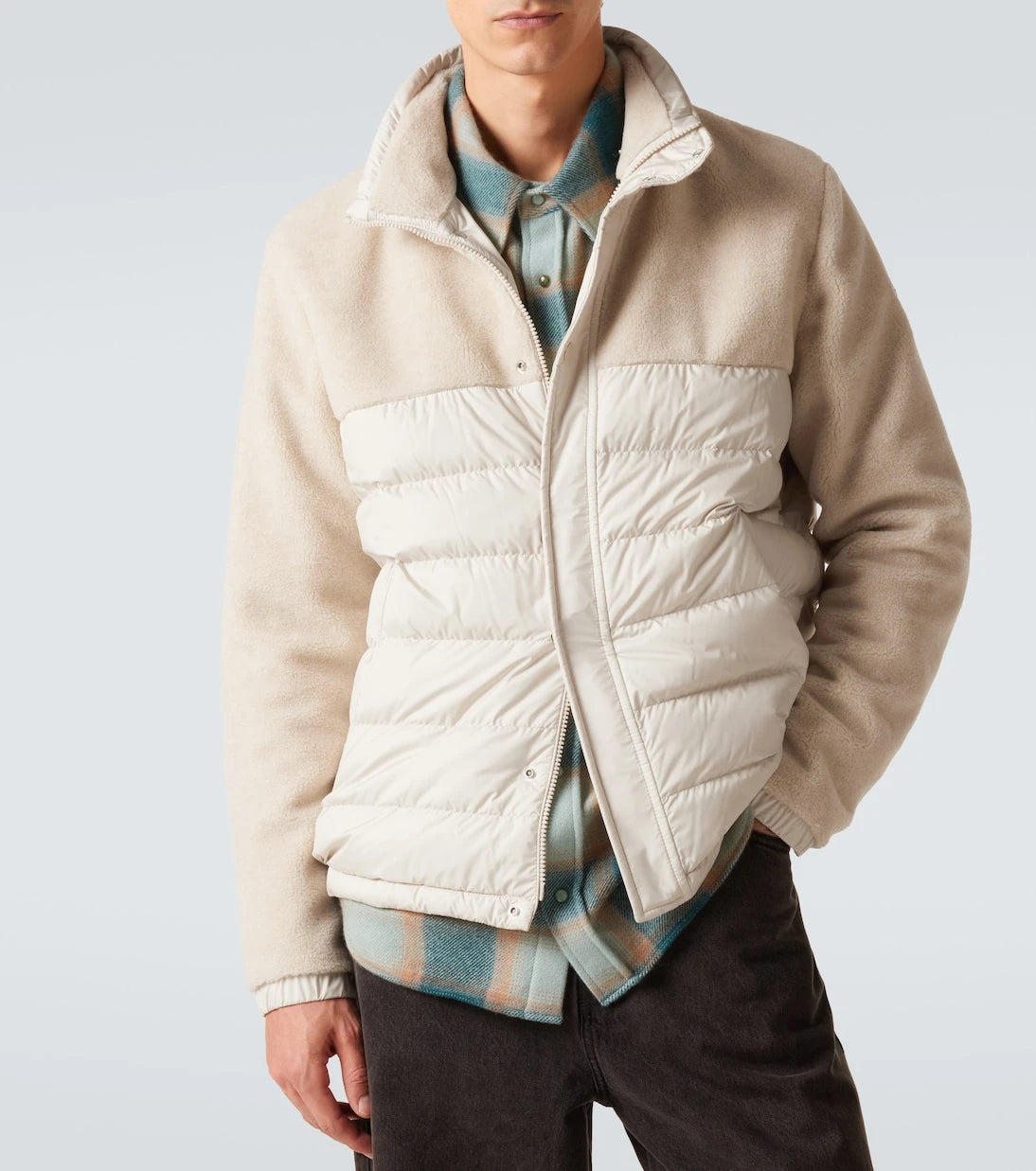 Moncler - Mistral fleece-paneled down jacket