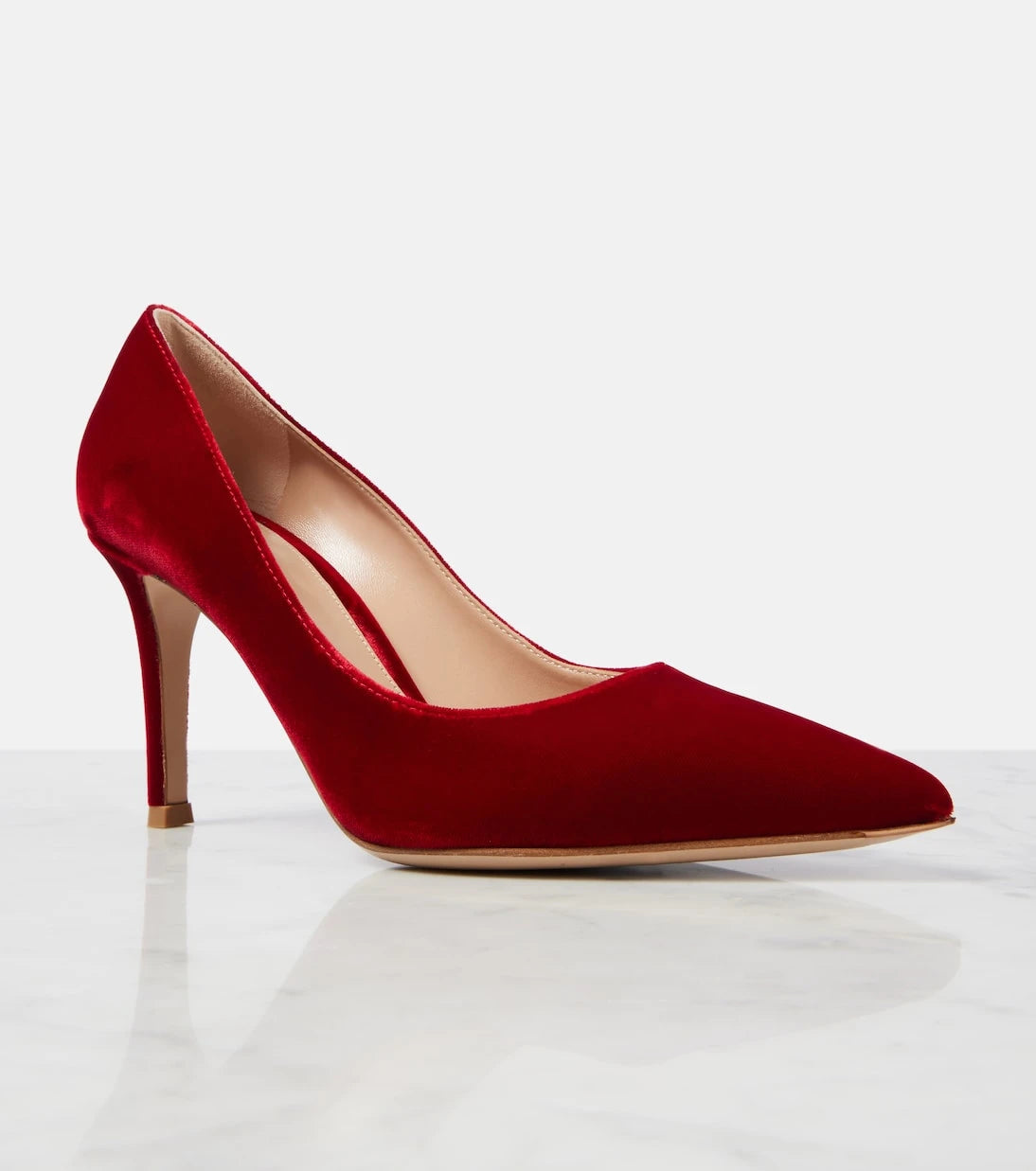 Gianvito Rossi - حذاء Gianvito 85 المخملي بكعب عالٍ