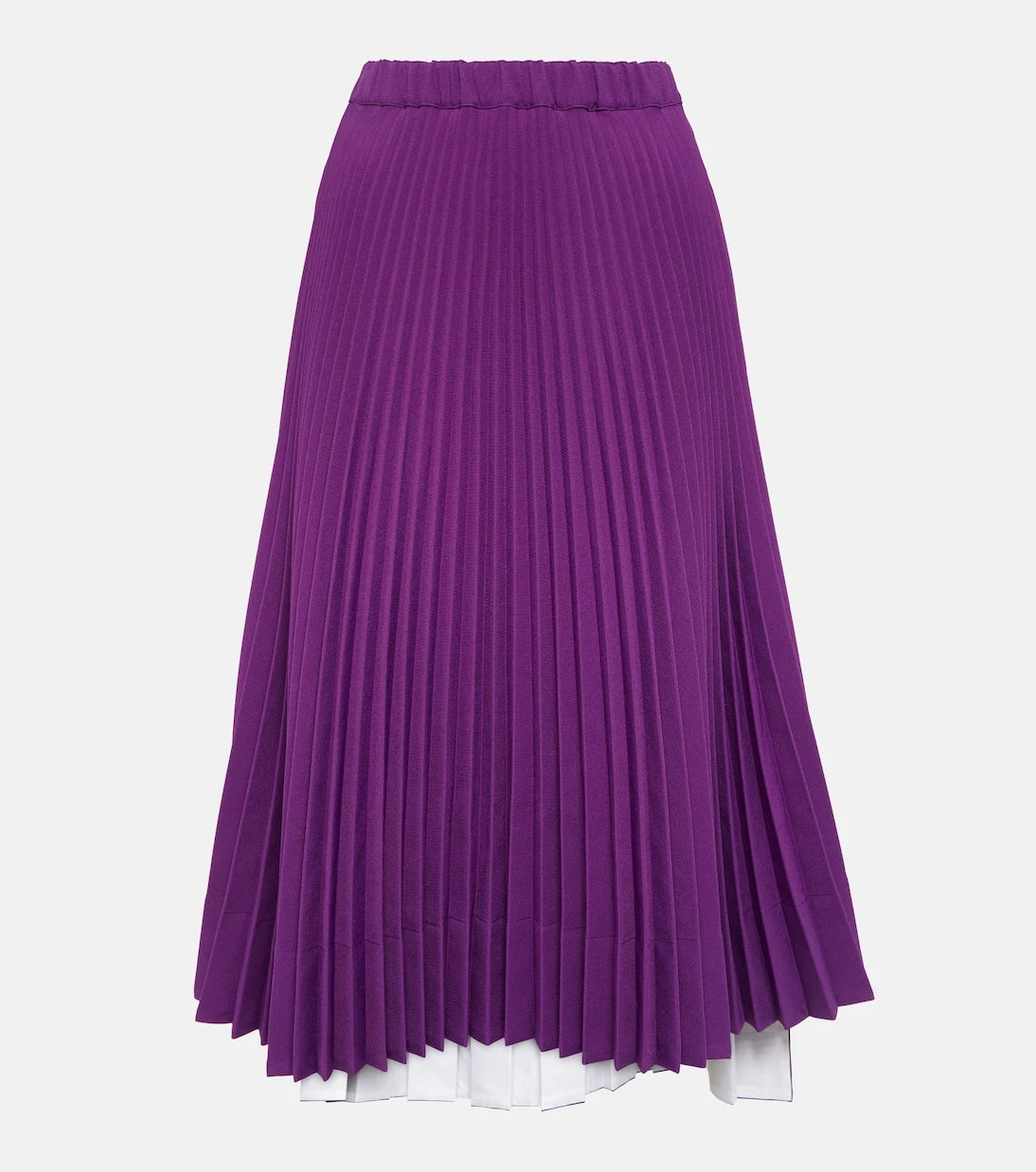 Plan C - Pleated jersey midi skirt