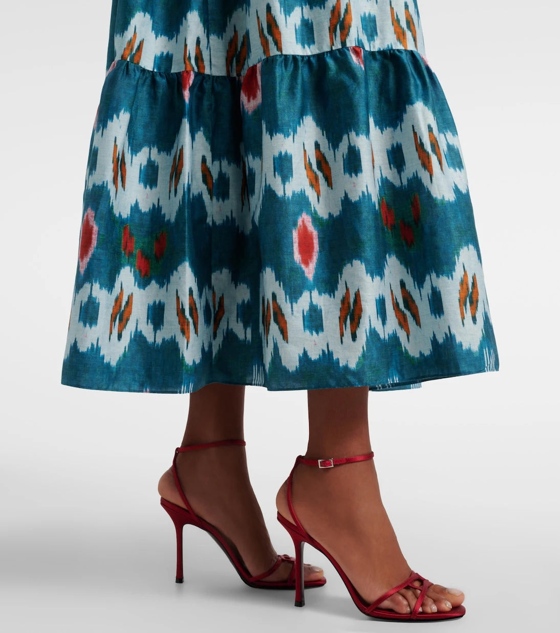Erdem - Printed tiered cotton shirt dress