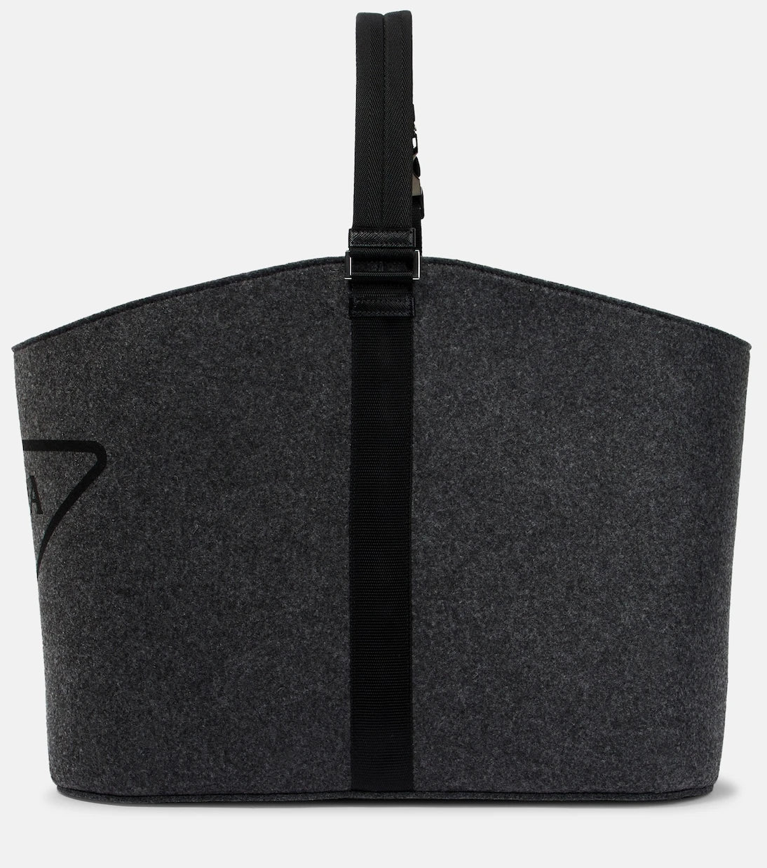 Prada - Logo leather-trimmed felt log carrier