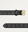 Bottega Veneta Black Leather Intreccio Watch Belt