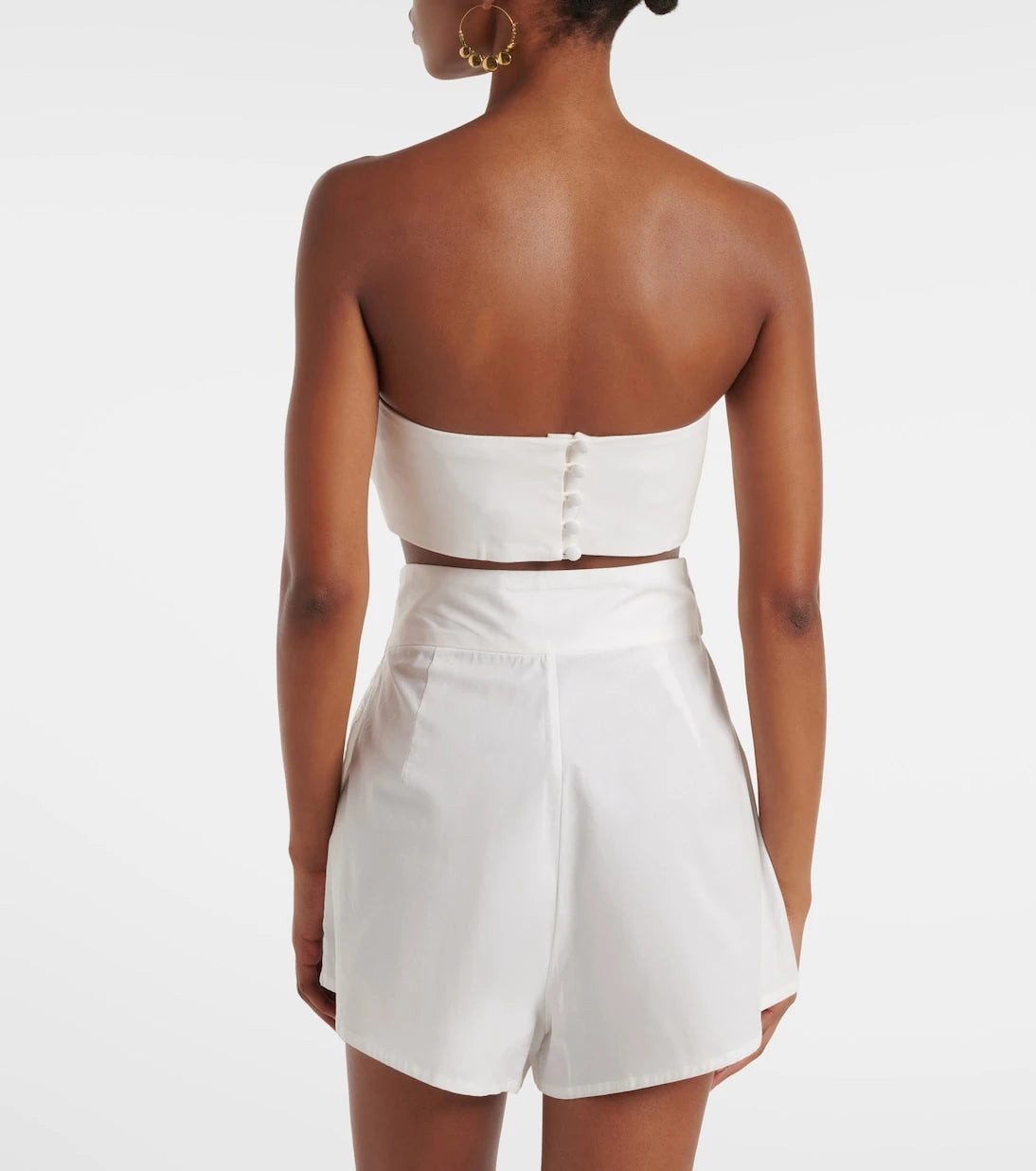 Adriana Degreas - Embellished cotton-blend bandeau top