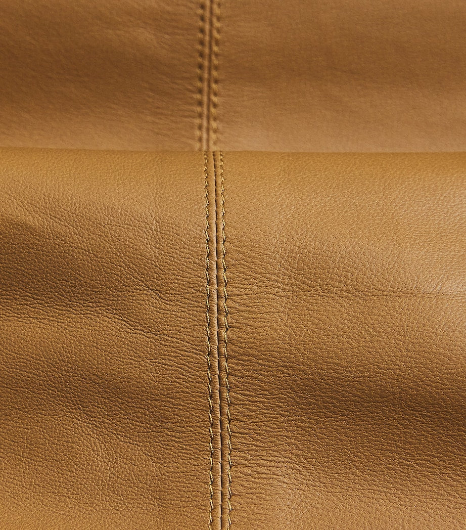 Yves Salomon Yellow Leather Wide-Leg Trousers