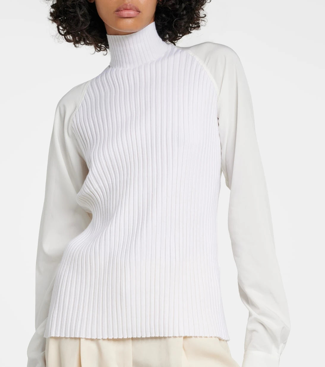 Toteme - Ribbed-knit turtleneck wool-blend top