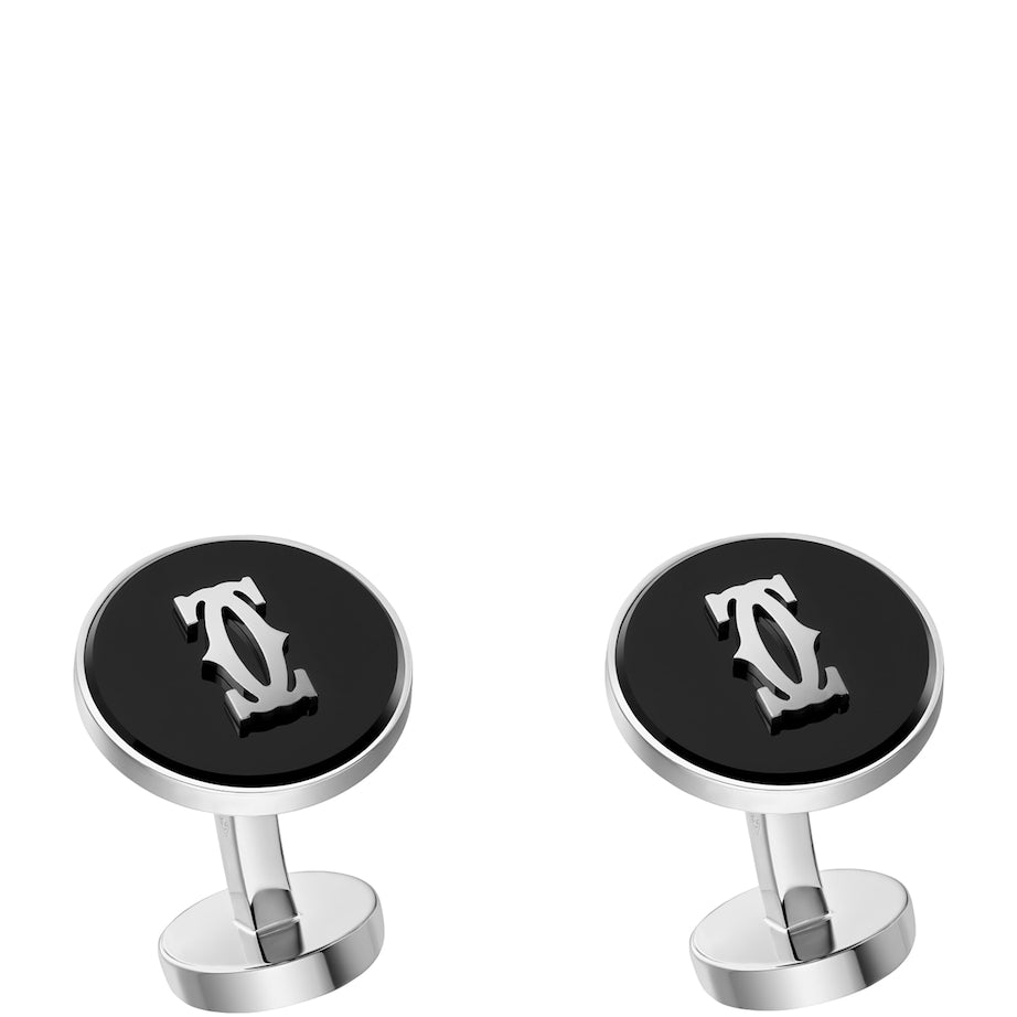 Sterling Silver Double C de Cartier Cufflinks