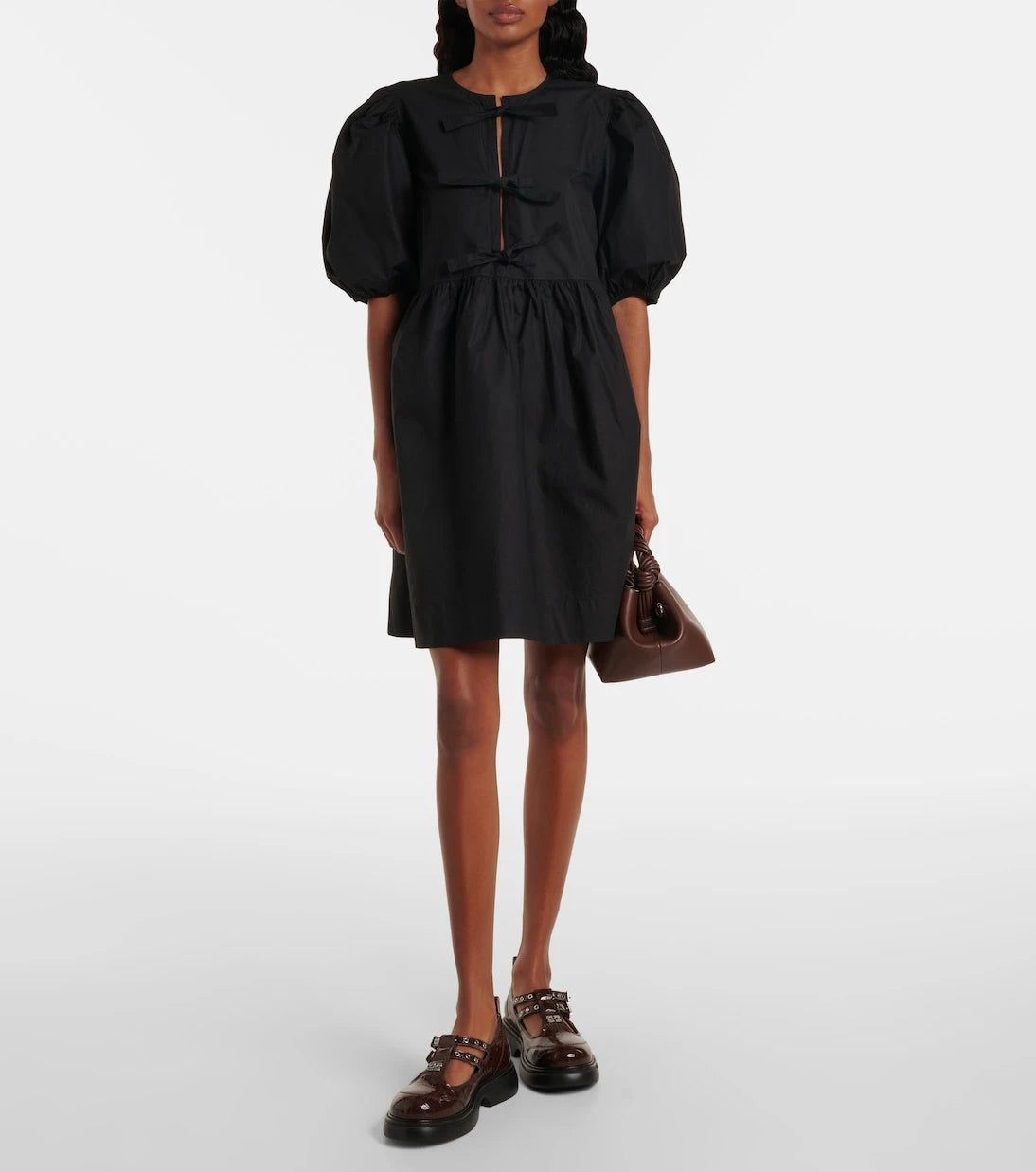 Ganni - Croc-effect Mary Jane flats