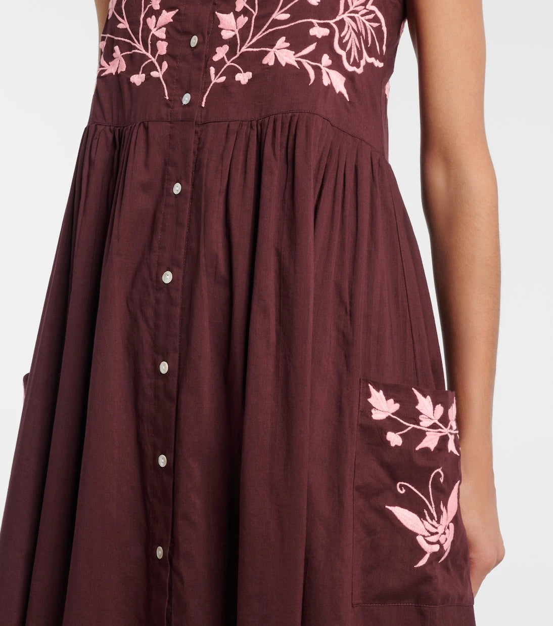 Juliet Dunn - Embroidered cotton midi dress