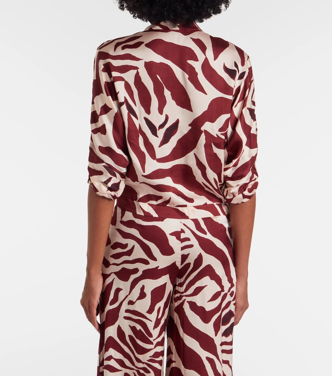 Poupette St Barth - Azia printed tie-detail satin blouse
