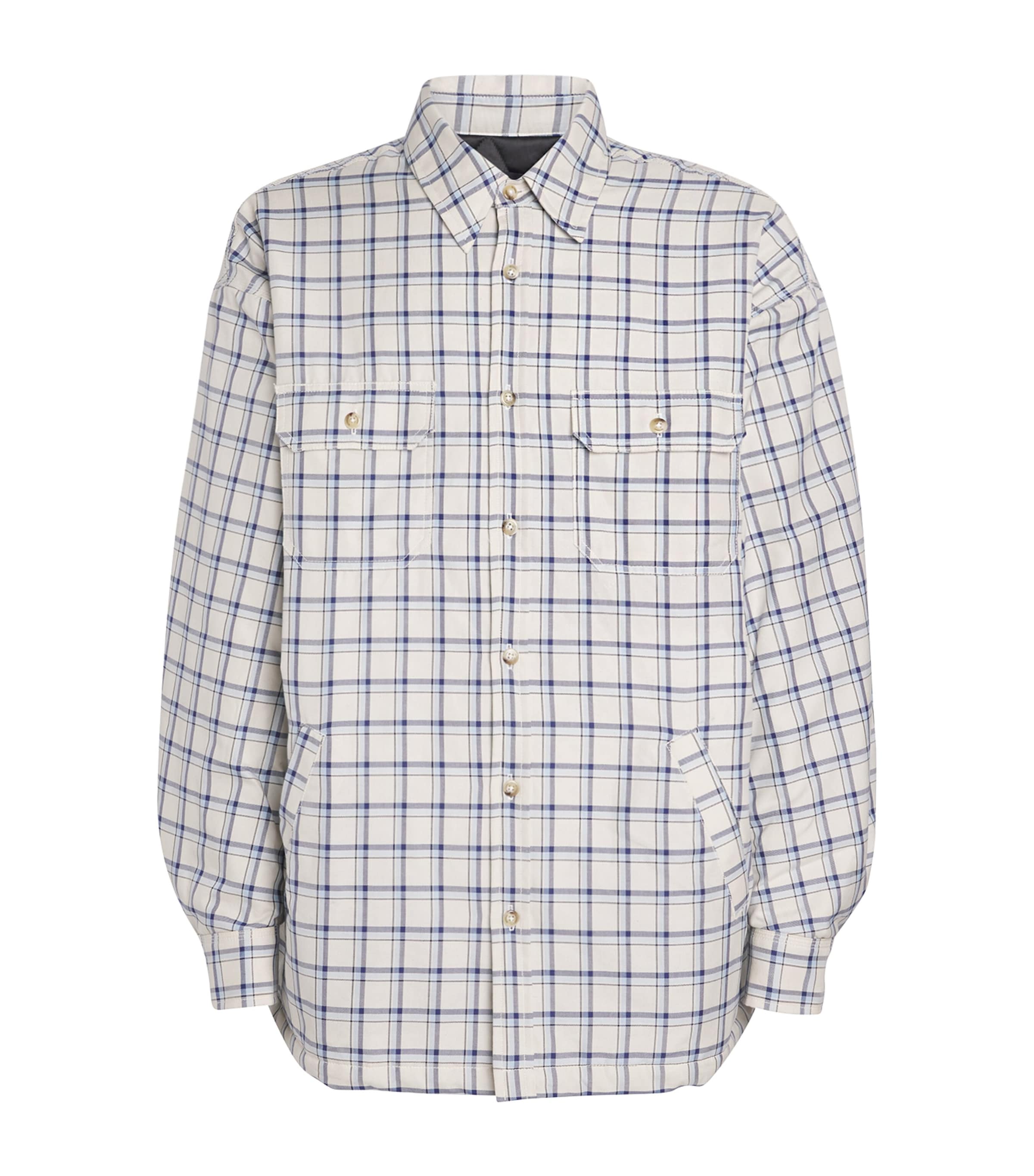 Blue Check Quilted Overshirt