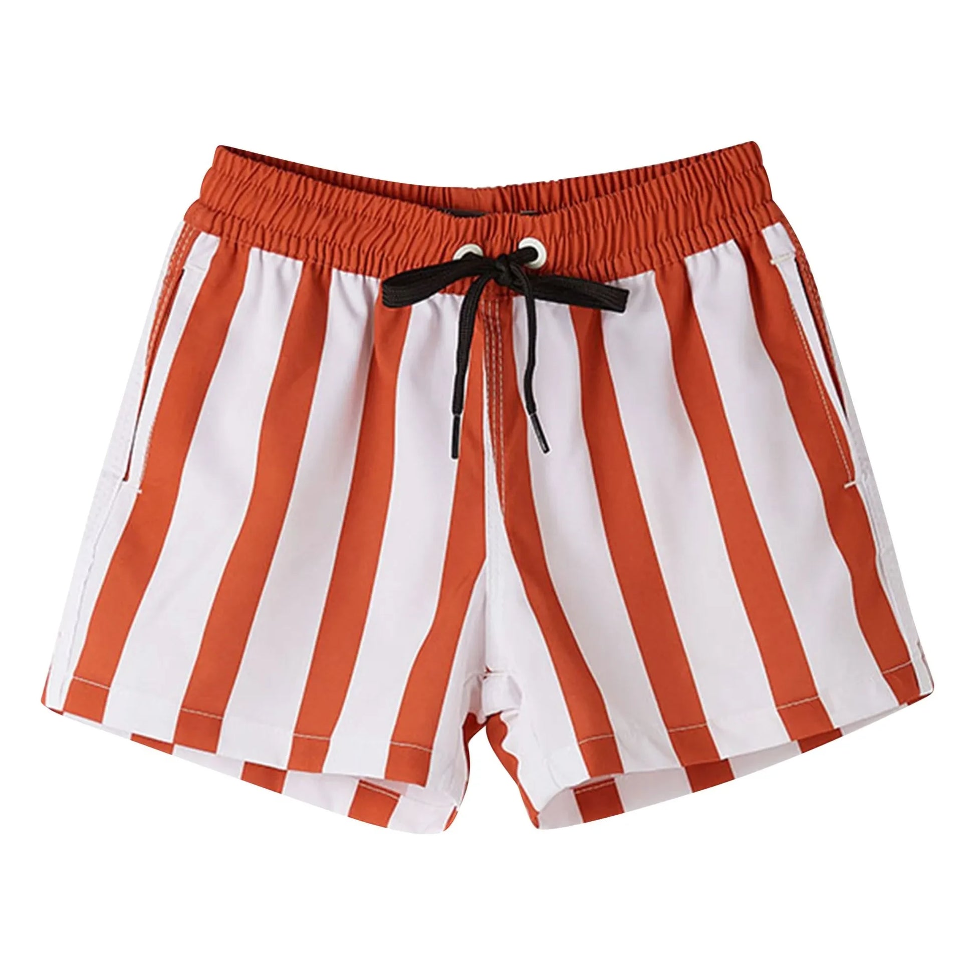 Fabula - Nino Striped Swim Shorts | Terracotta