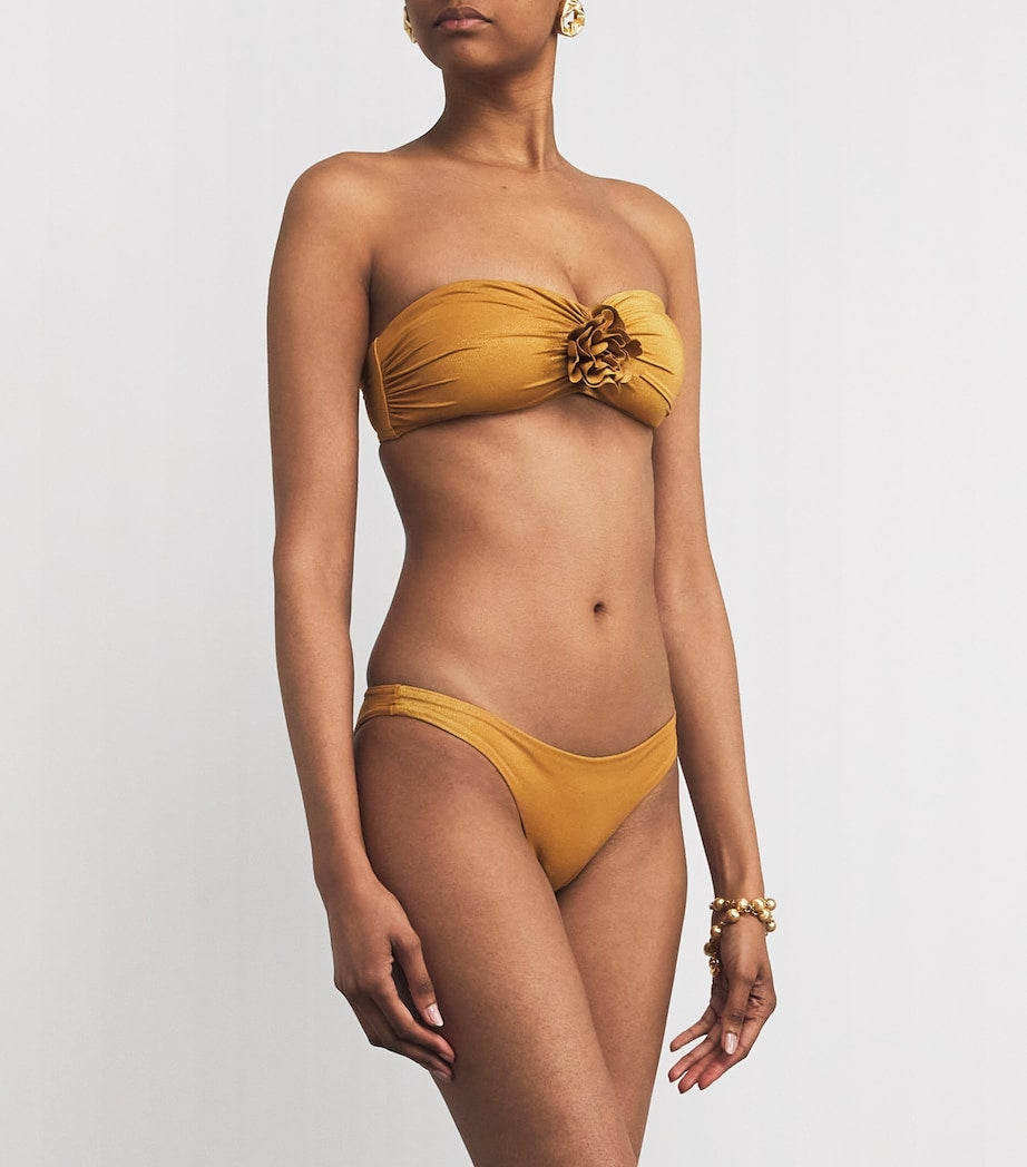 Yellow Flower Lucky Bandeau Bikini