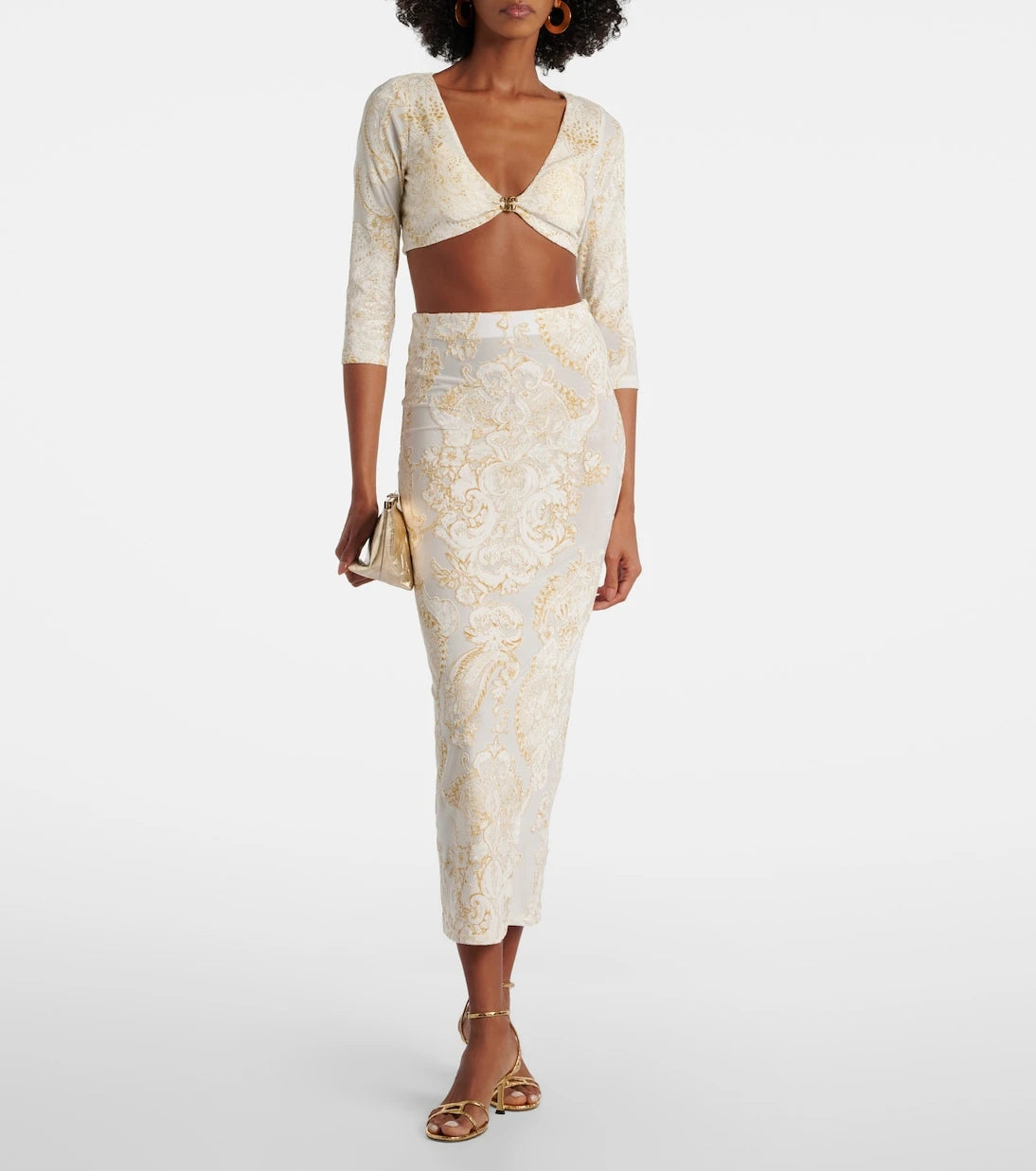 Roberto Cavalli - Desenli midi etek